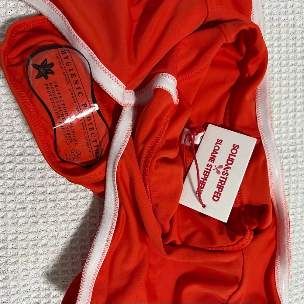 Solid & Striped Sloane Stephens Issi One Piece Bikini‎ Swimsuit Candy Red Orange